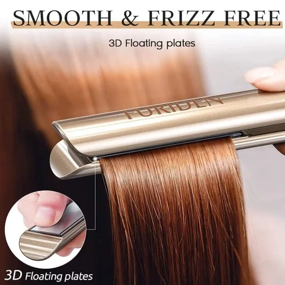 Gold Hair Straightener and Curler 2 in 1, Flat Iron Curling Iron in One, 1 inch - Picture 7 of 13